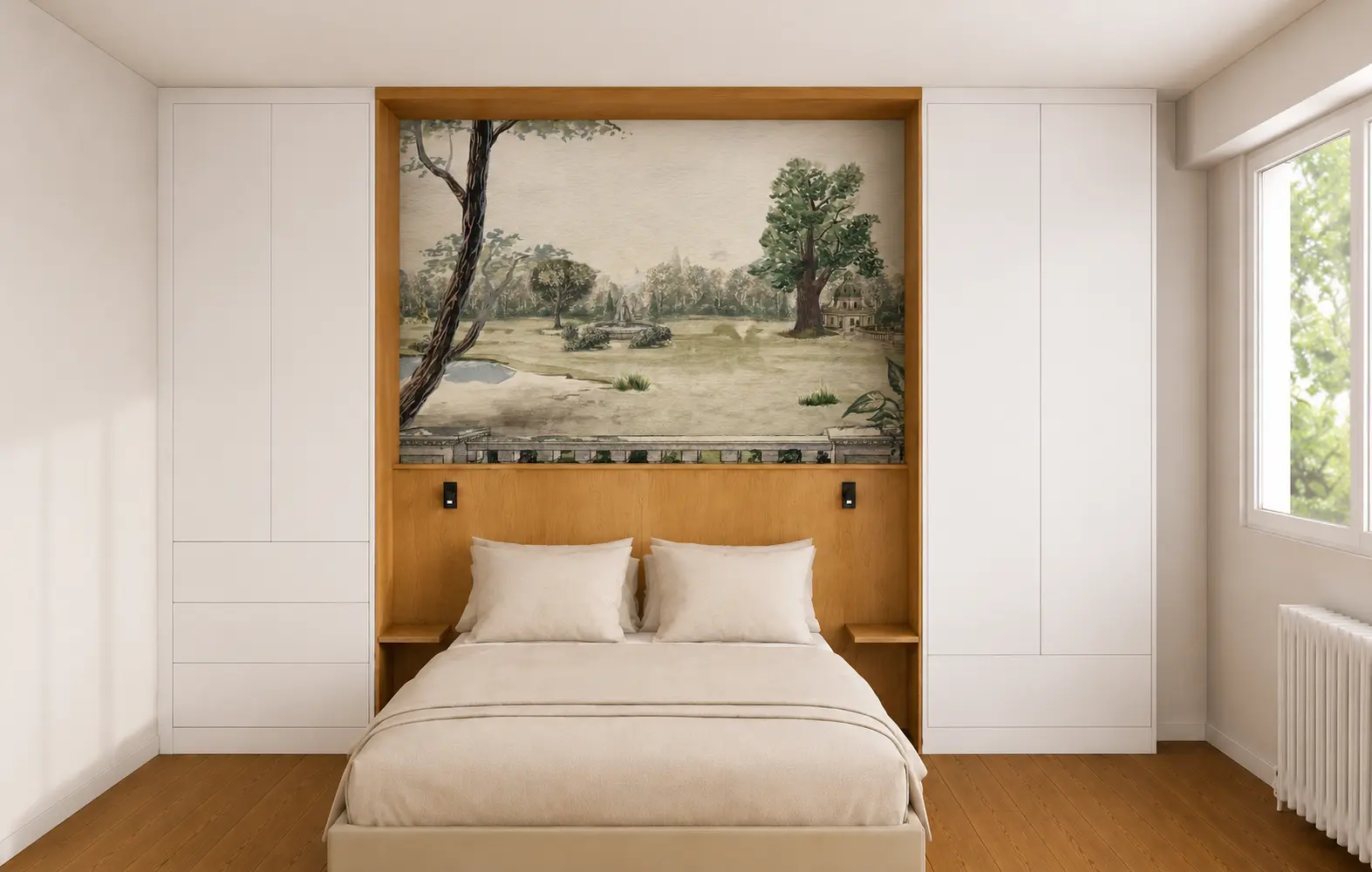 Intégration de panoramique paysage visuel 3d pour une chambre